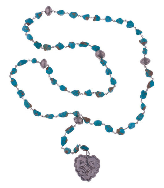 Turquoise Rosary Necklace by 3 Angels