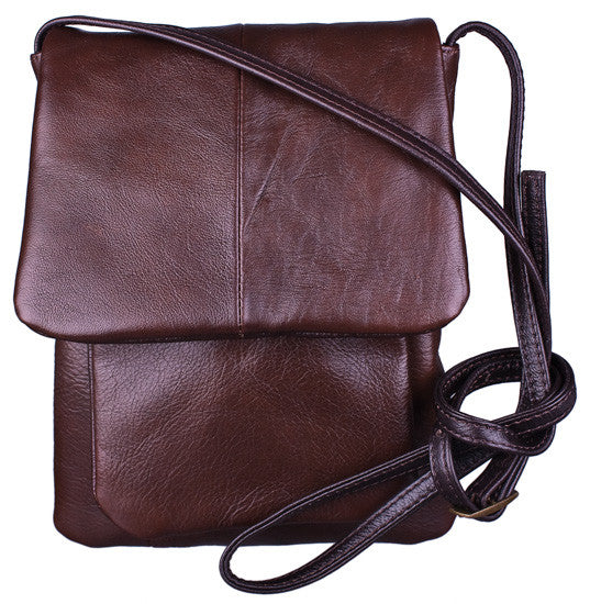Flap Closure Shoulder Bag in Brown by Carroll Companies