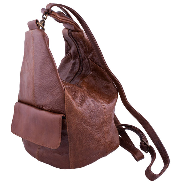 carroll leather backpack Zip-Top Backpack in Antique Brown (by Carroll Companies)