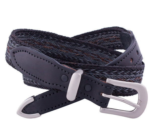Casual Braided Horsehair Belt in Black by Colorado Horsehair