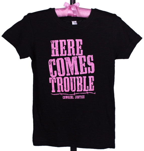 Girls' Here Comes Trouble Tee by Cowgirl Justice