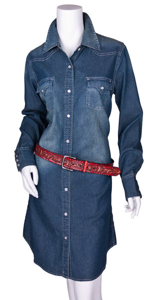 Cowgirl Justice Denim Shirtwaist Dress (by Cowgirl Justice) - Canyon Creek Saddlery & Dry Goods Co. Cowgirl Justice Denim Shirtwaist Dress (by Cowgirl Justice) - Canyon Creek Saddlery & Dry Goods Co.