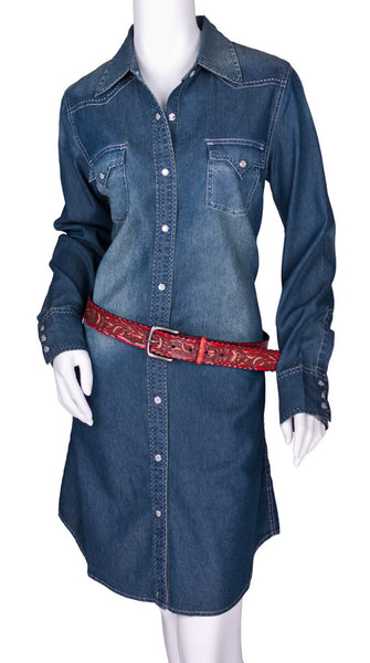 Cowgirl Justice Denim Shirtwaist Dress (by Cowgirl Justice) - Canyon Creek Saddlery & Dry Goods Co. Cowgirl Justice Denim Shirtwaist Dress (by Cowgirl Justice) - Canyon Creek Saddlery & Dry Goods Co.