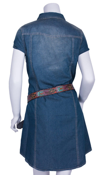 justice denim dress Poetic Justice Piper Women's Overalls Swing Dress (Gray Acid Wash Denim) Size M Curvy Fit Apparel