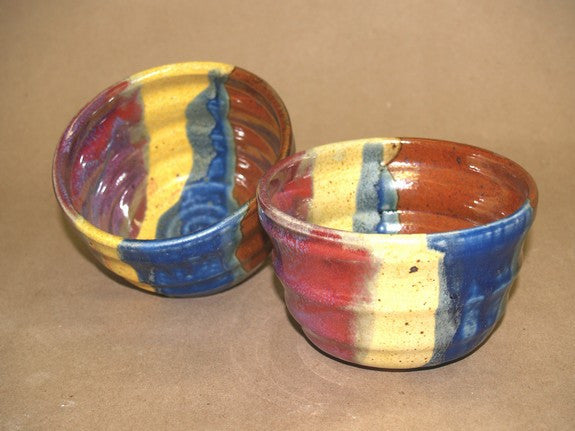 Stoneware Chili Bowl in Multi-Blue by Davy Pottery