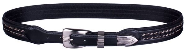 Braided Horsehair Inlay Belt in Black by Colorado Horsehair