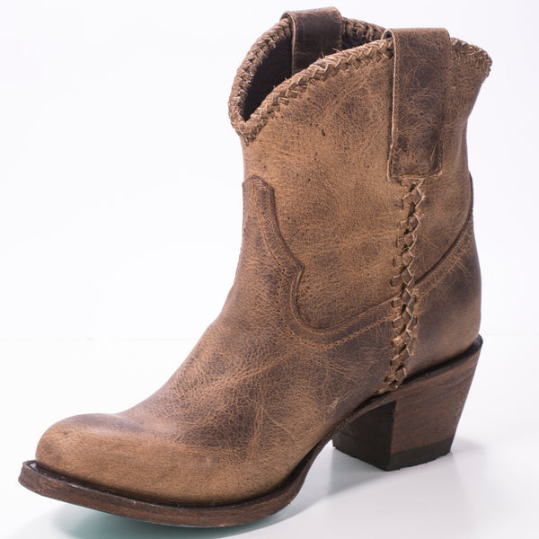 Plain Jane Shortie Cowboy Boot in Brown by Lane Boots