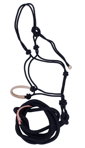 Natural Rope Halter in Black by Lami-Cell