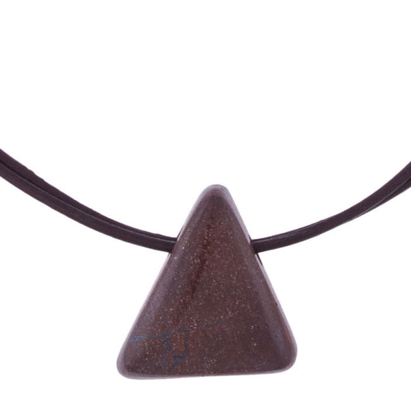 Boulder Opal Triangle Pendant by Laura Ingalls Designs