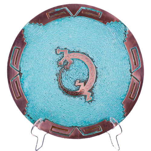 Medicine Plate - Turquoise Lizard (10") by New World Trading
