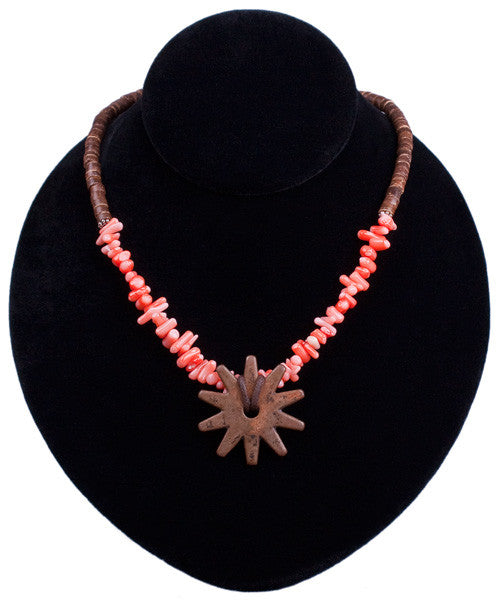 Coco & Rowel Necklace in Peach Coral by Relative Jewelry