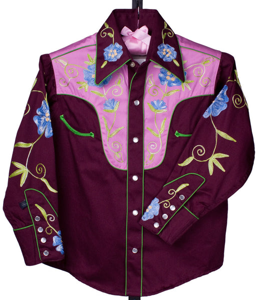 Vintage Two-Tone Pink Floral Shirt (by Rockmount Ranch Wear