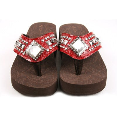 Wedge Sandals Montana West Flip Flops Western Bling Flip Flops In