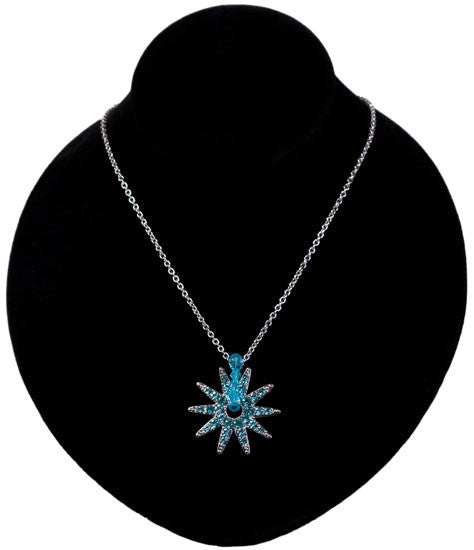 Crystal Spur Rowel Necklace in Blue by Wyo Horse