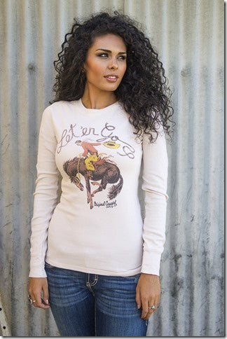 Let 'er Go Thermal Tee Shirt by Original Cowgirl Clothing Co.