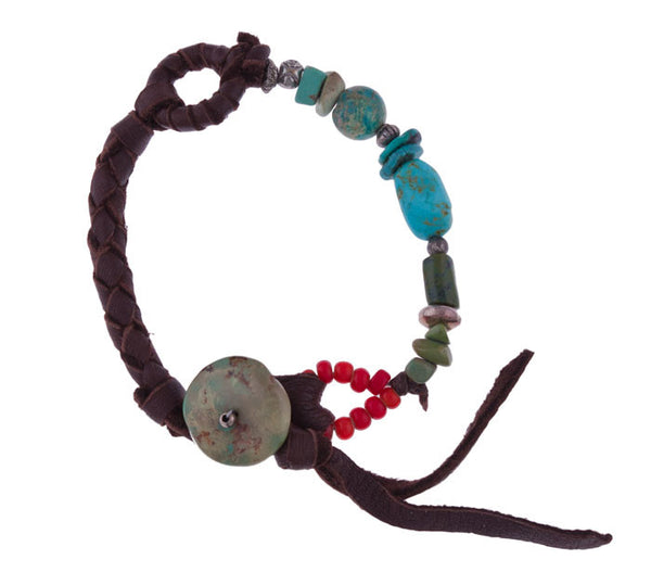 Turquoise Bracelet with Turquoise Button by 3 Angels