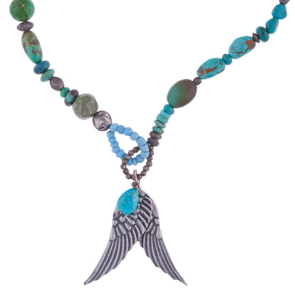 Turquoise Wings Necklace by 3 Angels