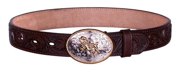 Bull Rider Tooled Belt by 3D Belt Company