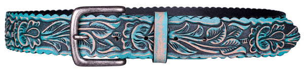 Rosette 2 Belt in Turquoise by Appaloosa Trading Co.