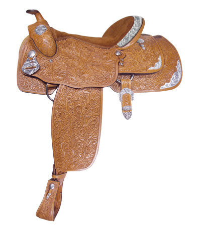 Oakleaf Tooled Show Saddle by Alamo Saddlery