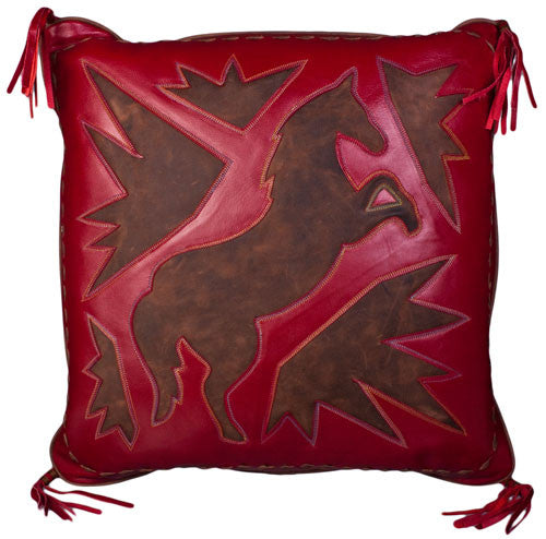 Red Horse Stitched Pillow by Carroll Companies