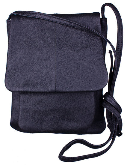 Flap Closure Shoulder Bag in Black by Carroll Companies