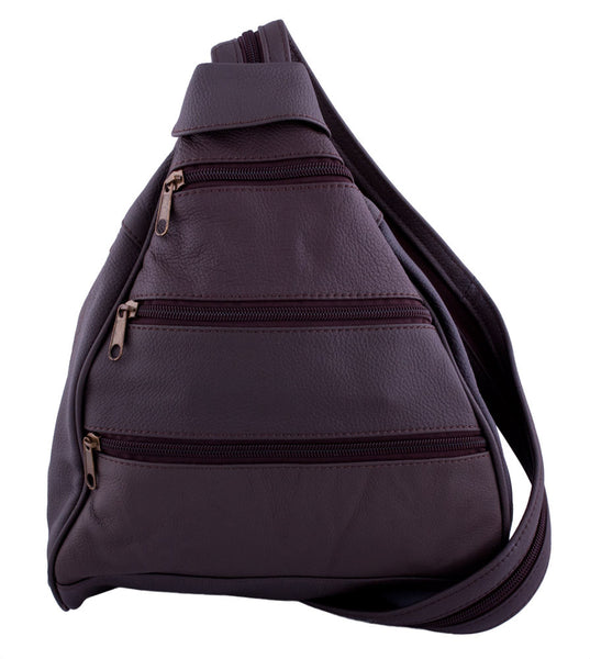 Three-Front Backpack in Brown by Carroll Companies