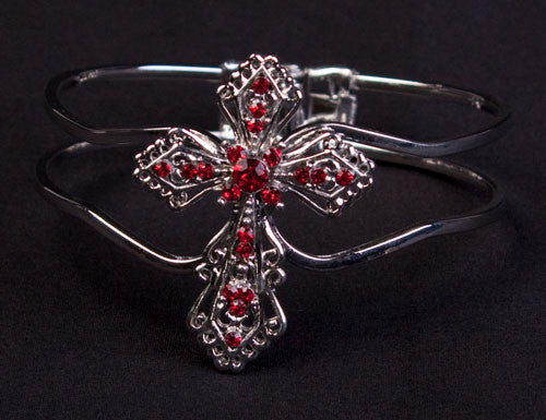 Crystal Filigree Cross Bracelet by Wyo Horse