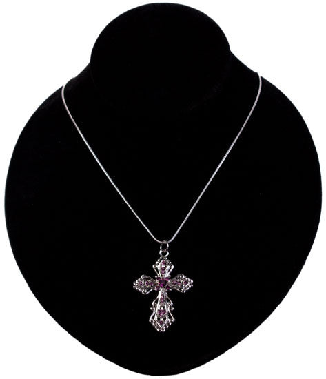 Crystal Filigree Cross Necklace by Wyo Horse