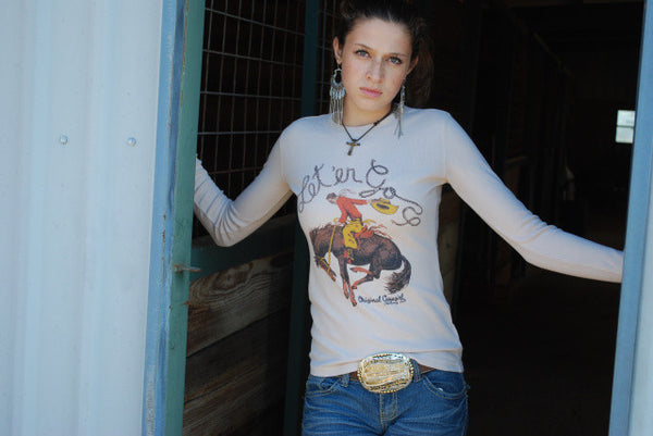 Let 'er Go Thermal Tee Shirt by Original Cowgirl Clothing Co.