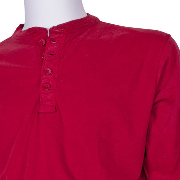 Vintage Brushed Jersey Henley in Red by J. America