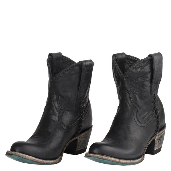 Plain Jane Shortie Cowboy Boot in Charcoal by Lane Boots