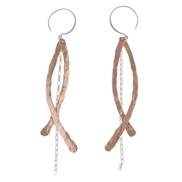 Textured Dangle Earrings in Bronze by Nora Catherine