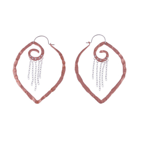 Pointed Hoop Earrings in Copper by Nora Catherine