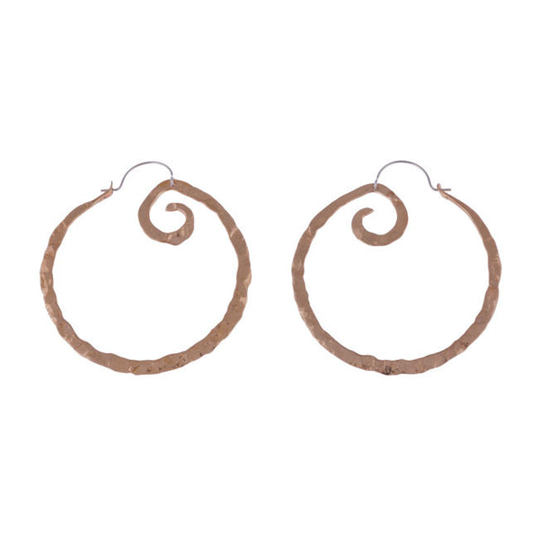 Swirl Hoop Earrings in Bronze by Nora Catherine