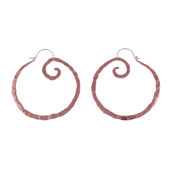 Swirl Hoop Earrings in Copper by Nora Catherine