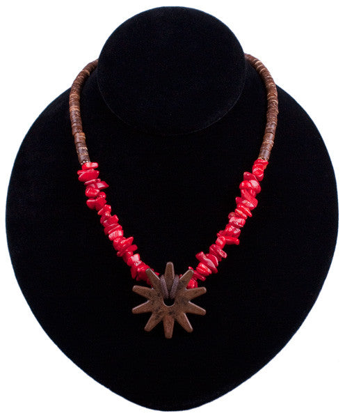 Coco & Rowel Necklace in Red Coral by Relative Jewelry