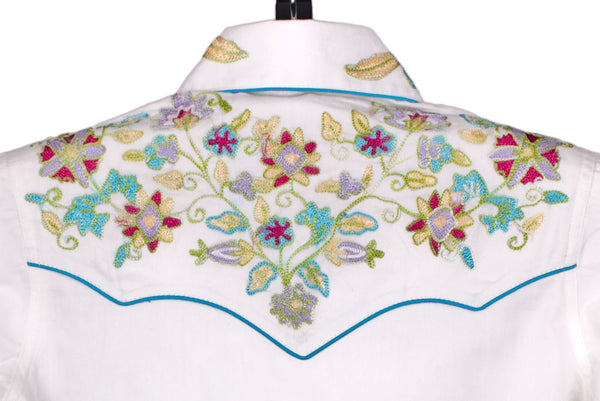 Wildflowers Vintage Embroidered Shirt for Kids by Rockmount Ranch Wear