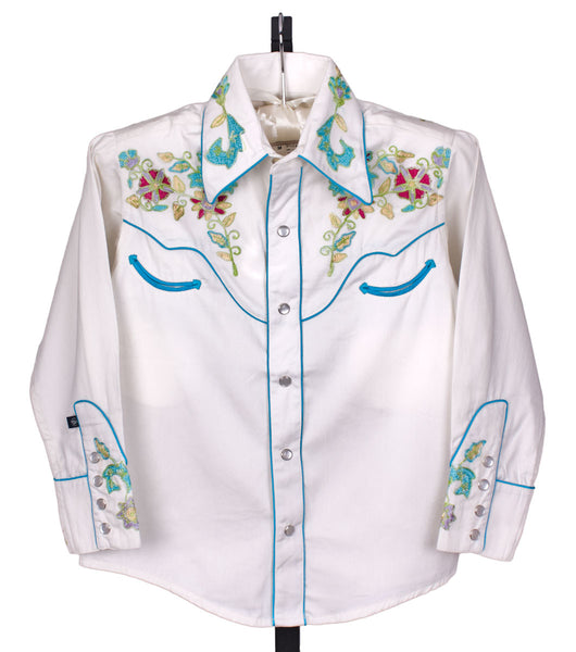 Wildflowers Vintage Embroidered Shirt for Kids by Rockmount Ranch Wear