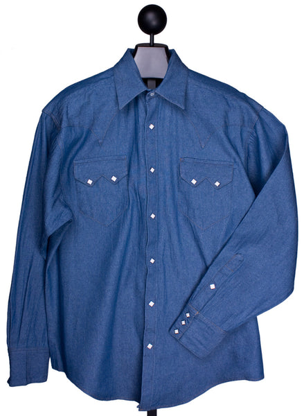 Stonewashed Denim Western Shirt for Men by Rockmount Ranch Wear