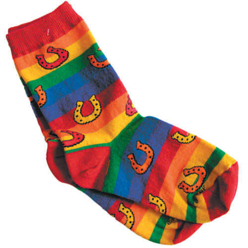 Youth Rainbow Horseshoe Socks by GT Reid