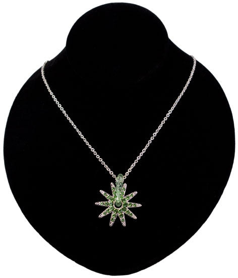 Crystal Spur Rowel Necklace in Green by Wyo Horse