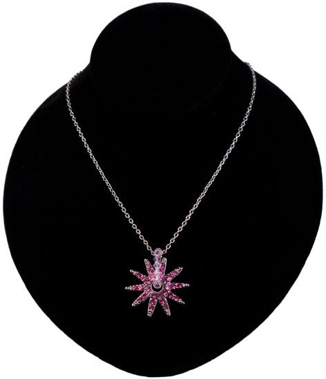 Crystal Spur Rowel Necklace in Pink by Wyo Horse