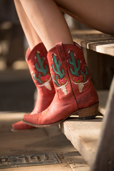 Bramble Rose Cowboy Boot in Red by Junk Gypsy Co.